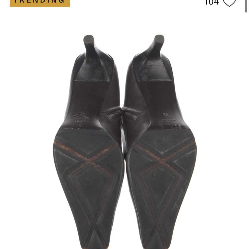 Gucci Brown Leather Heeled Boots - Picture 5 of 12